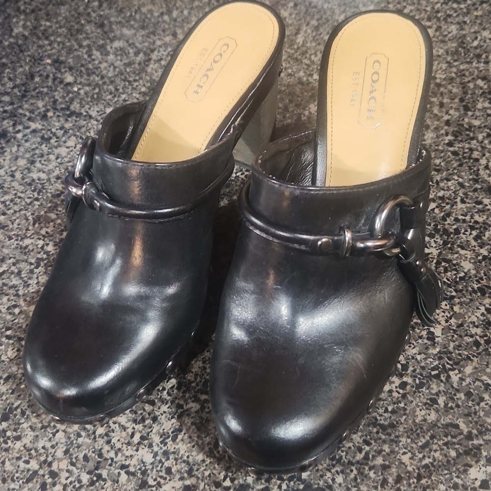 Coach Shasha studded mule size 5.5 black EUC